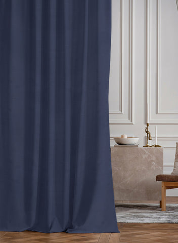 Casper Plain Room Darkening Curtains | Blue | Set of 2