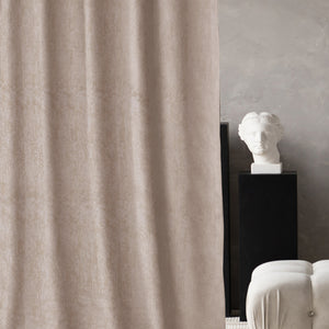 Lyon Cotton Room Darkening Curtains | Subtle Abstract Texture | Camel | Set of 2 | Fully Customizable
