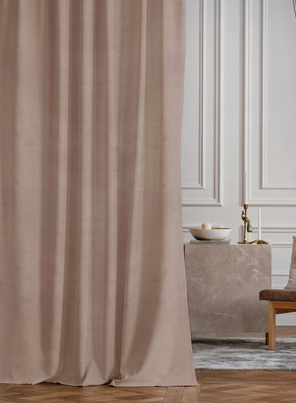 Casper Plain Room Darkening Curtains | Hemp | Set of 2