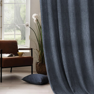 Arezzo Plain Blackout Curtains | Denim Blue | Set of 2