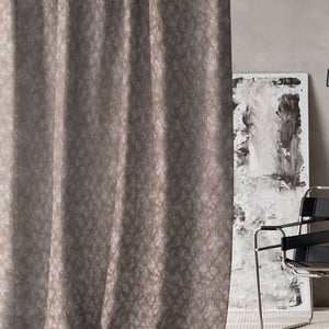 Elwana Jacquard Blackout Curtains | Brown | Set of 2 (Pattern 1)