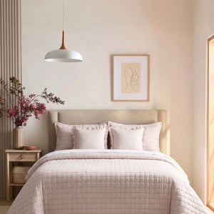 Home Crayons CloudTouch™ 5-Piece AC Comforter Set | 33% Oversized | Includes 2 Pillow & 2 Cushion Covers | Sakura Blush