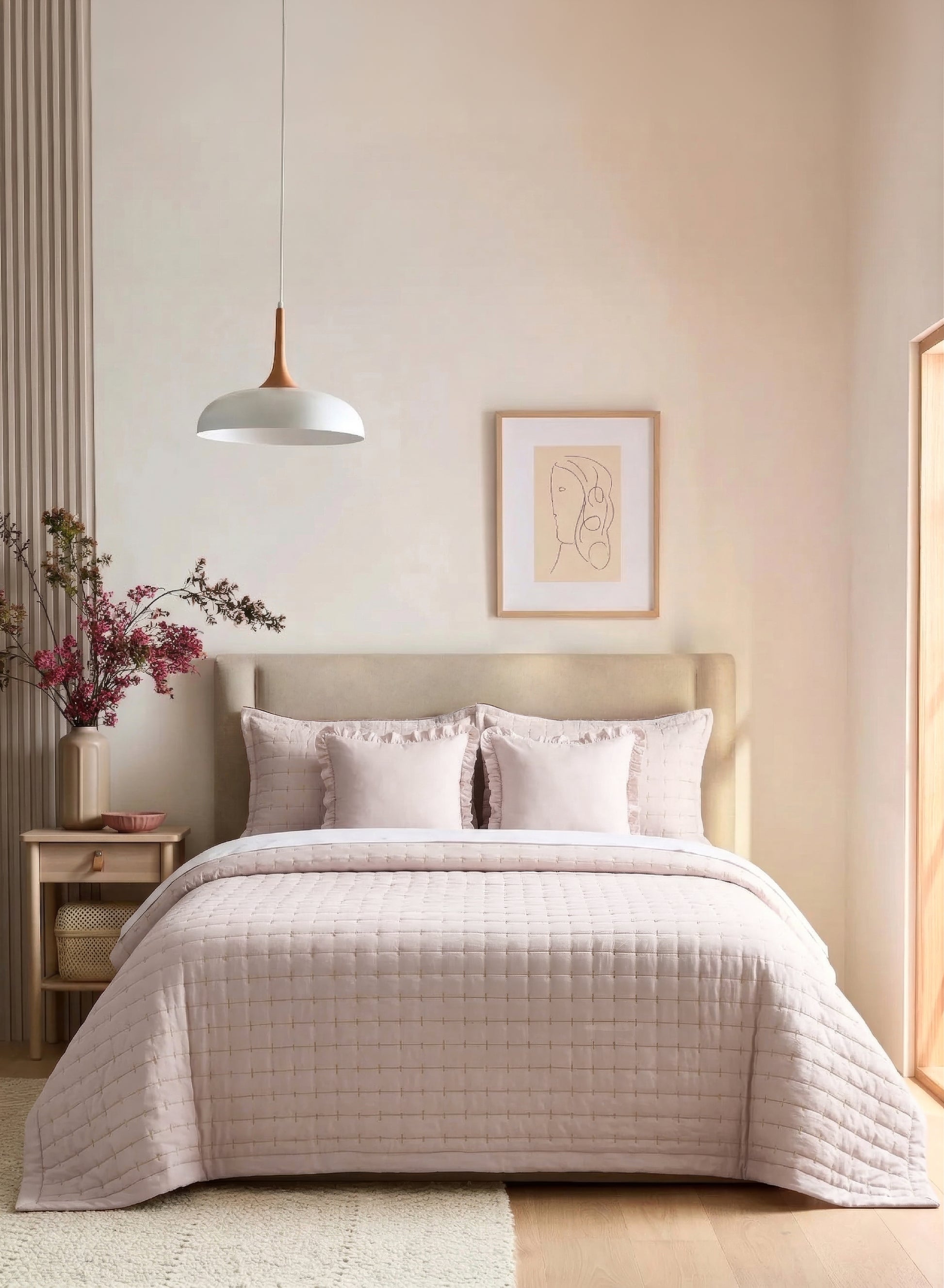 Home Crayons CloudTouch™ 5-Piece AC Comforter Set | 33% Oversized | Includes 2 Pillow & 2 Cushion Covers | Sakura Blush
