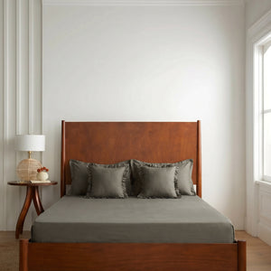 Home Crayons LuxeSoft™ Double Bedsheet Set | Oversized King | Includes 2 Pillow Covers & 2 Cushion Covers | Smoked Coffee