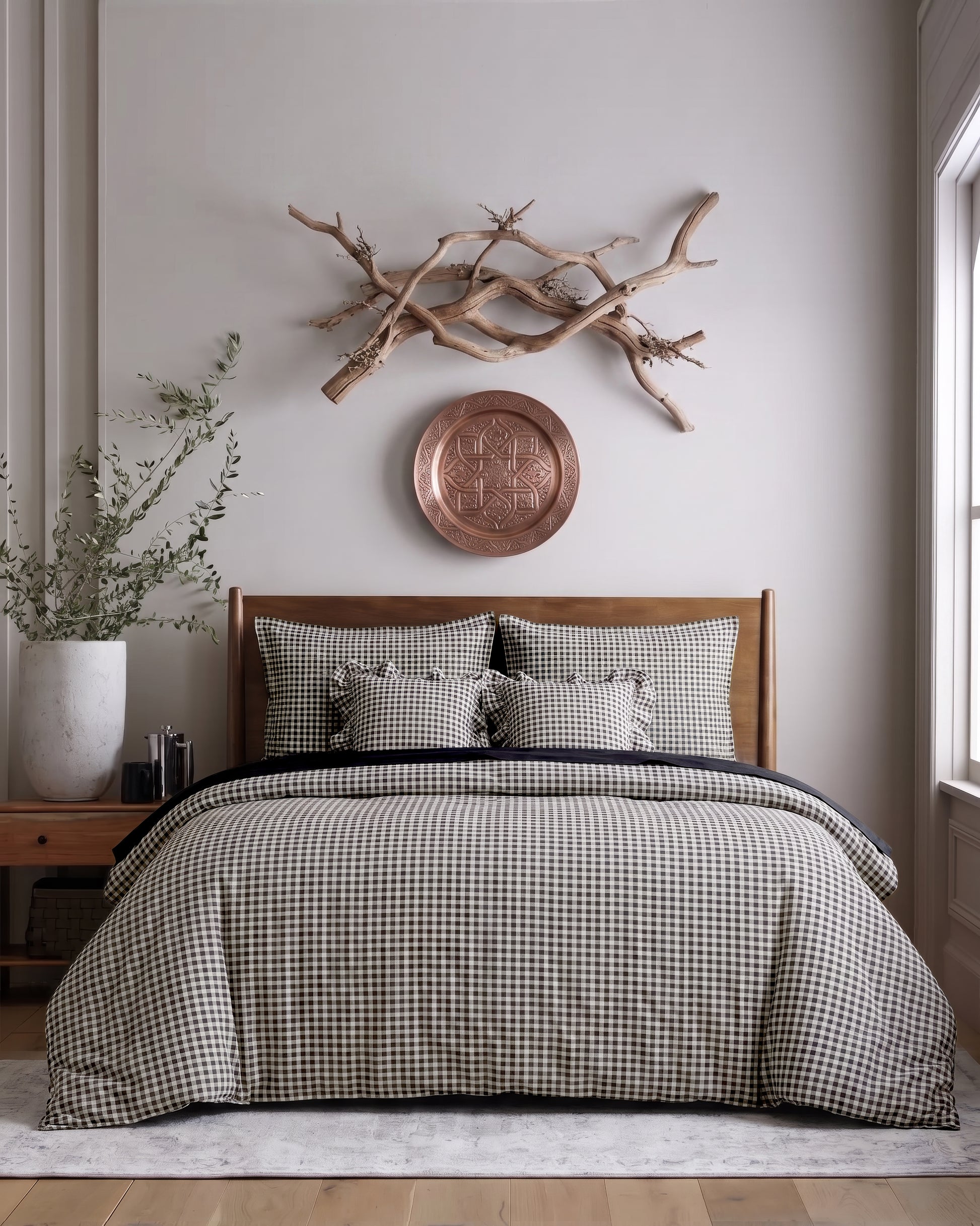 Crayonic™ 5-Piece AC Comforter Set | Signature Designer Comforter Set | Midnight Gingham