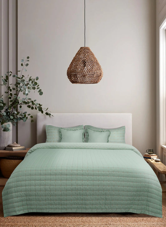 Home Crayons CloudTouch™ Comforter Set | All-Season | 33% Oversized | Includes 2 Pillow Covers & 2 Cushion Covers | Matcha Milk