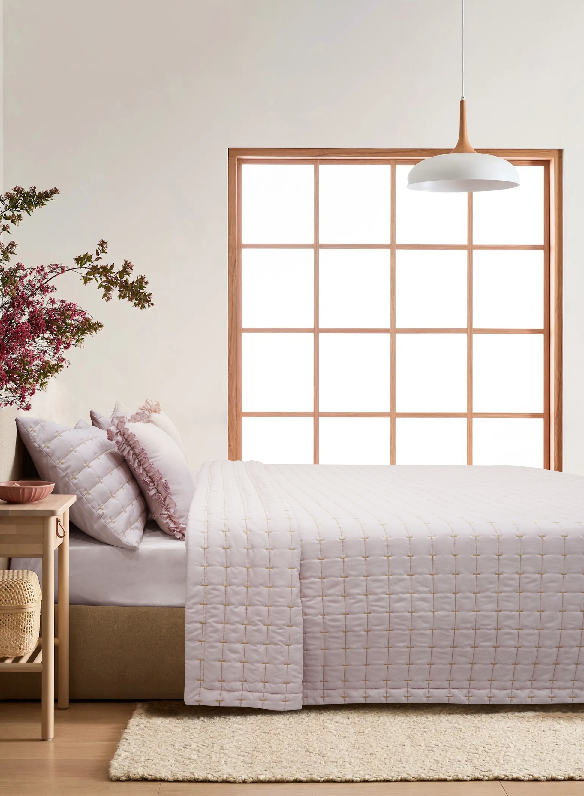 Home Crayons CloudTouch™ Comforter Set | All-Season | 33% Oversized | Includes 2 Pillow Covers & 2 Cushion Covers | Sakura Blush