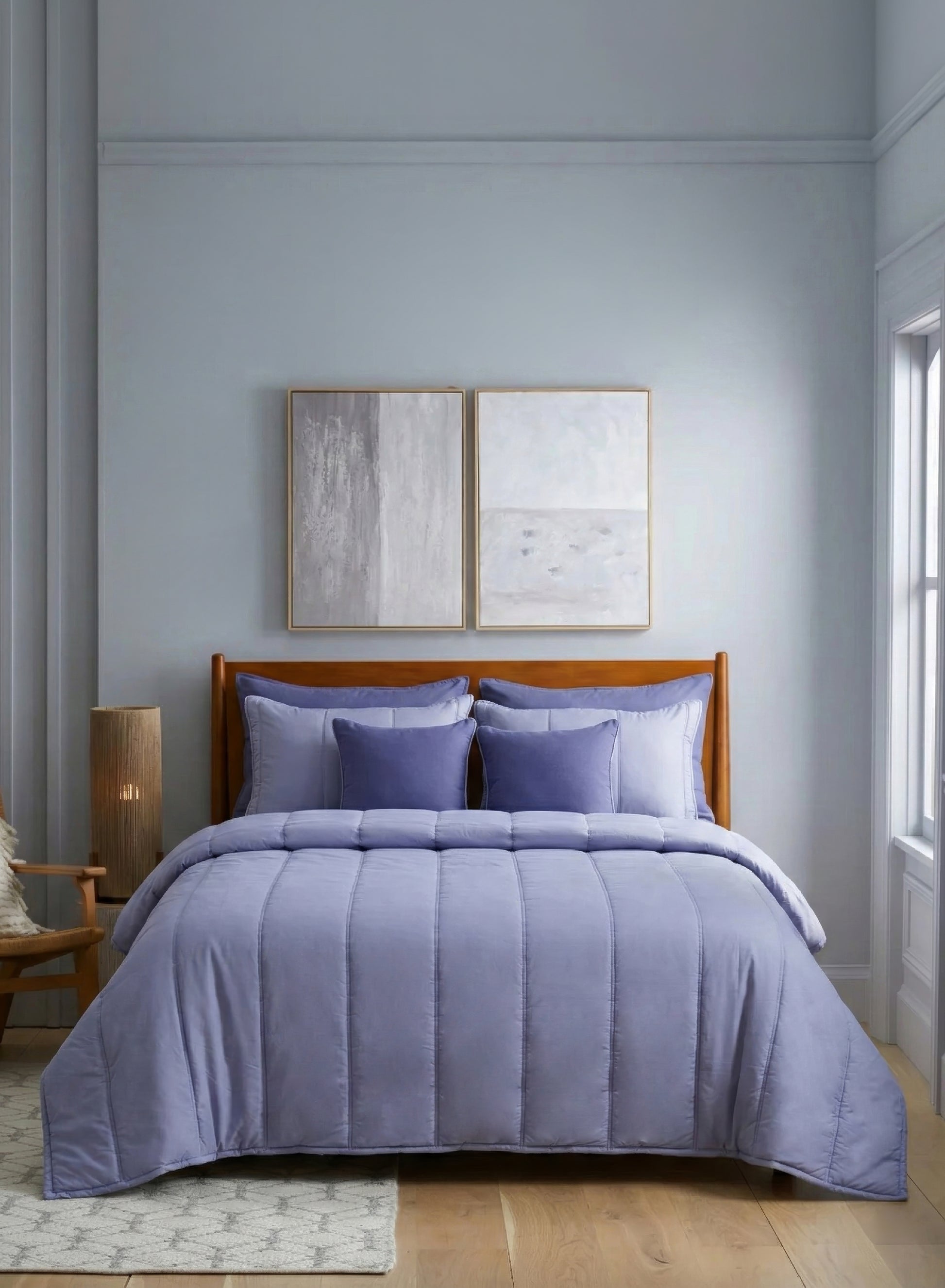 Home Crayons Cocoon 8-Piece AC Bedding Set | Coordinated Comforter, Fitted Sheet & Covers in One Set | Lavender Haze