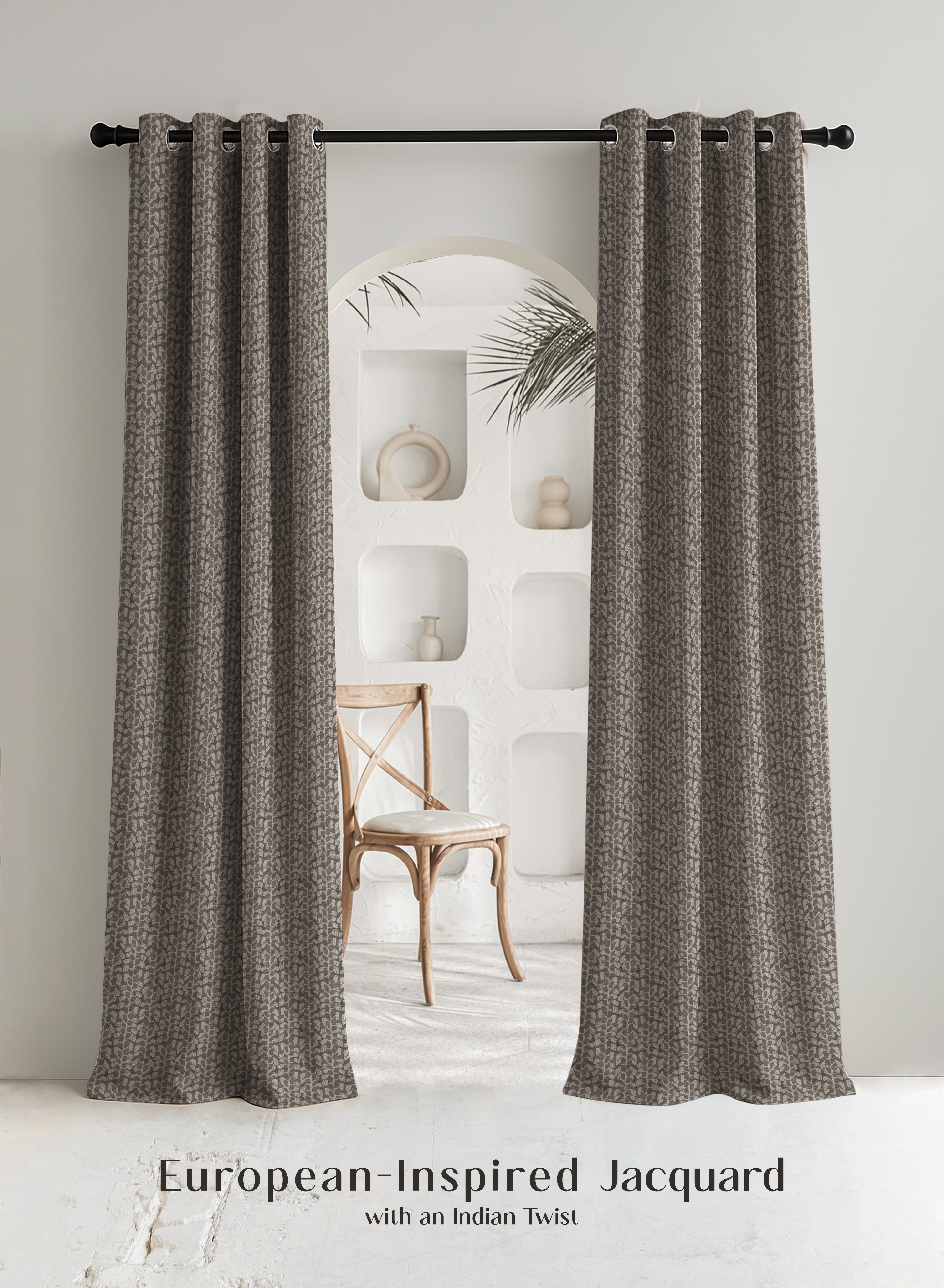 Eudora Jacquard Room Darkening Curtains | Pebble Jacquard Weave | Café Dusk | Set of 2 | Fully Customizable