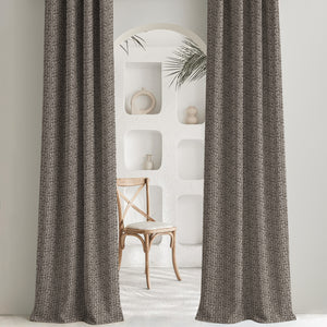Eudora Jacquard Room Darkening Curtains | Pebble Jacquard Weave | Café Dusk | Set of 2 | Fully Customizable