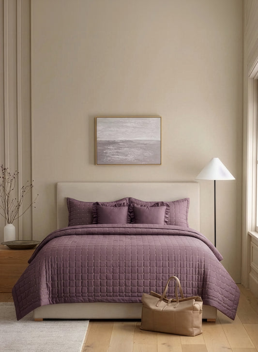 Home Crayons CloudTouch™ 5-Piece AC Comforter Set | 33% Oversized | Includes 2 Pillow & 2 Cushion Covers | Mulberry