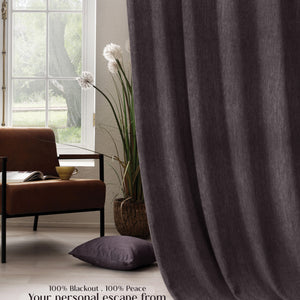 Arezzo Plain Blackout Curtains | Soft Heavy Fabric & Total Light Block | Dark Wine | Set of 2 | Fully Customizable
