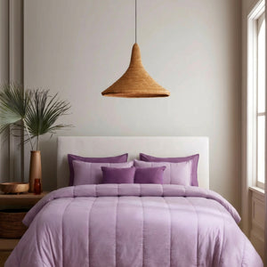 Home Crayons Cocoon 8-Piece AC Bedding Set | Coordinated Comforter, Fitted Sheet & Covers in One Set | Lilac Daisy