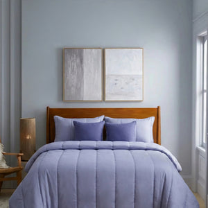 Home Crayons Cocoon AC Comforter Set | 5-Piece Designer Bed Set for Modern Homes | Lavender Haze