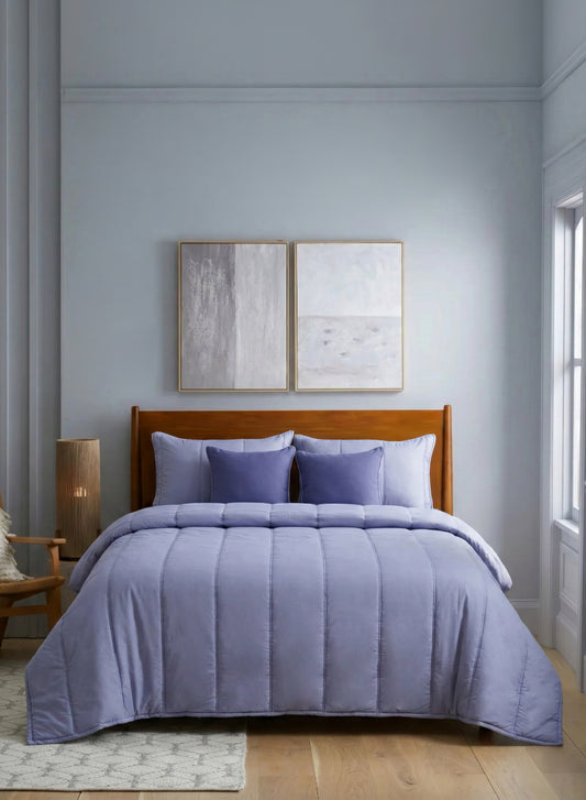 Home Crayons Cocoon AC Comforter Set | 5-Piece Designer Bed Set for Modern Homes | Lavender Haze