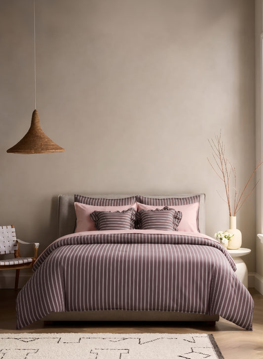 Crayonic™ 8-Piece AC Bedding Set | Signature Designer Bedding for AC Rooms | Merlot