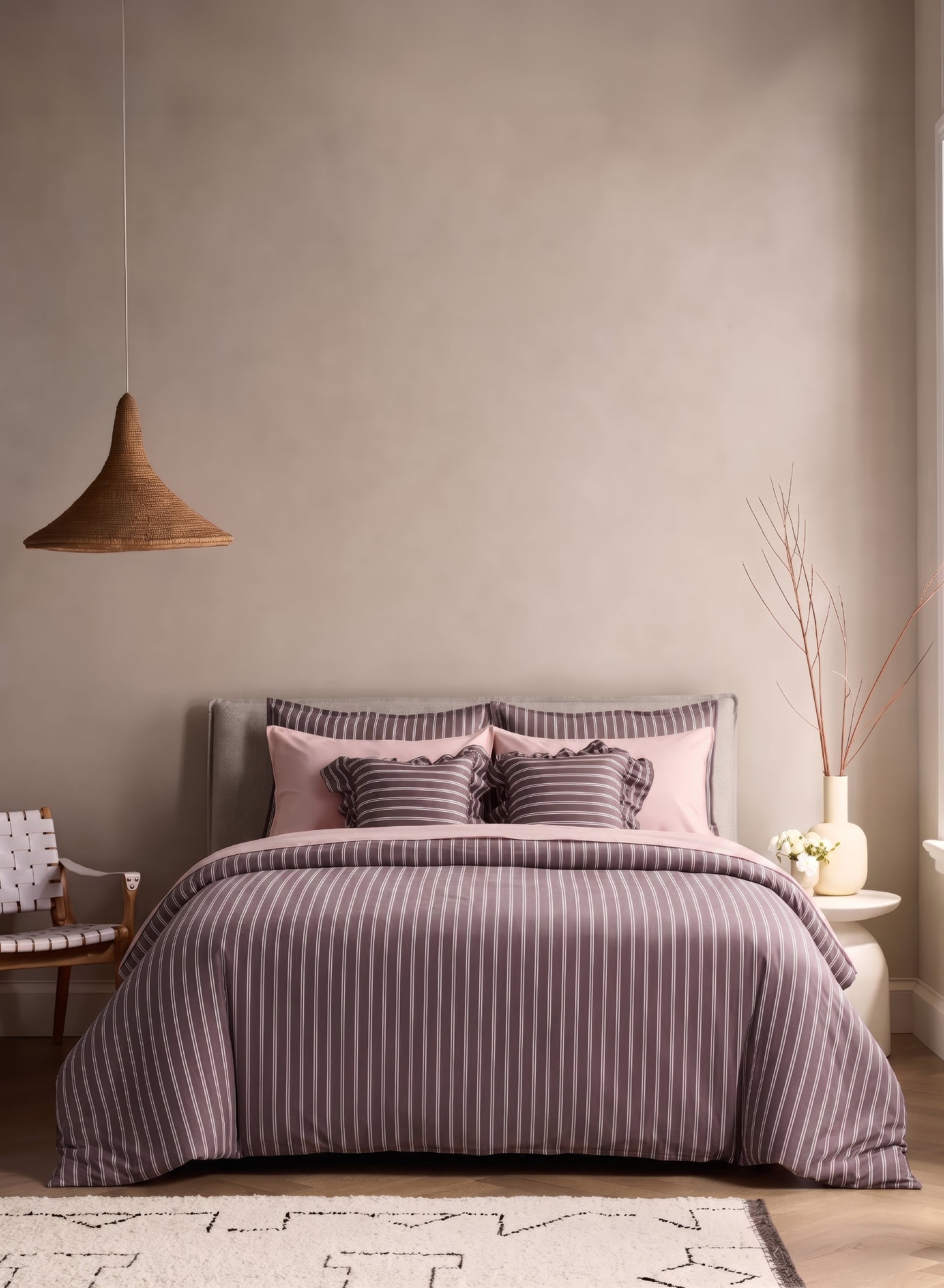 Crayonic™ 8-Piece AC Bedding Set | Signature Designer Bedding for AC Rooms | Merlot
