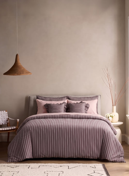 Crayonic™ 8-Piece AC Bedding Set | Signature Designer Bedding for AC Rooms | Merlot