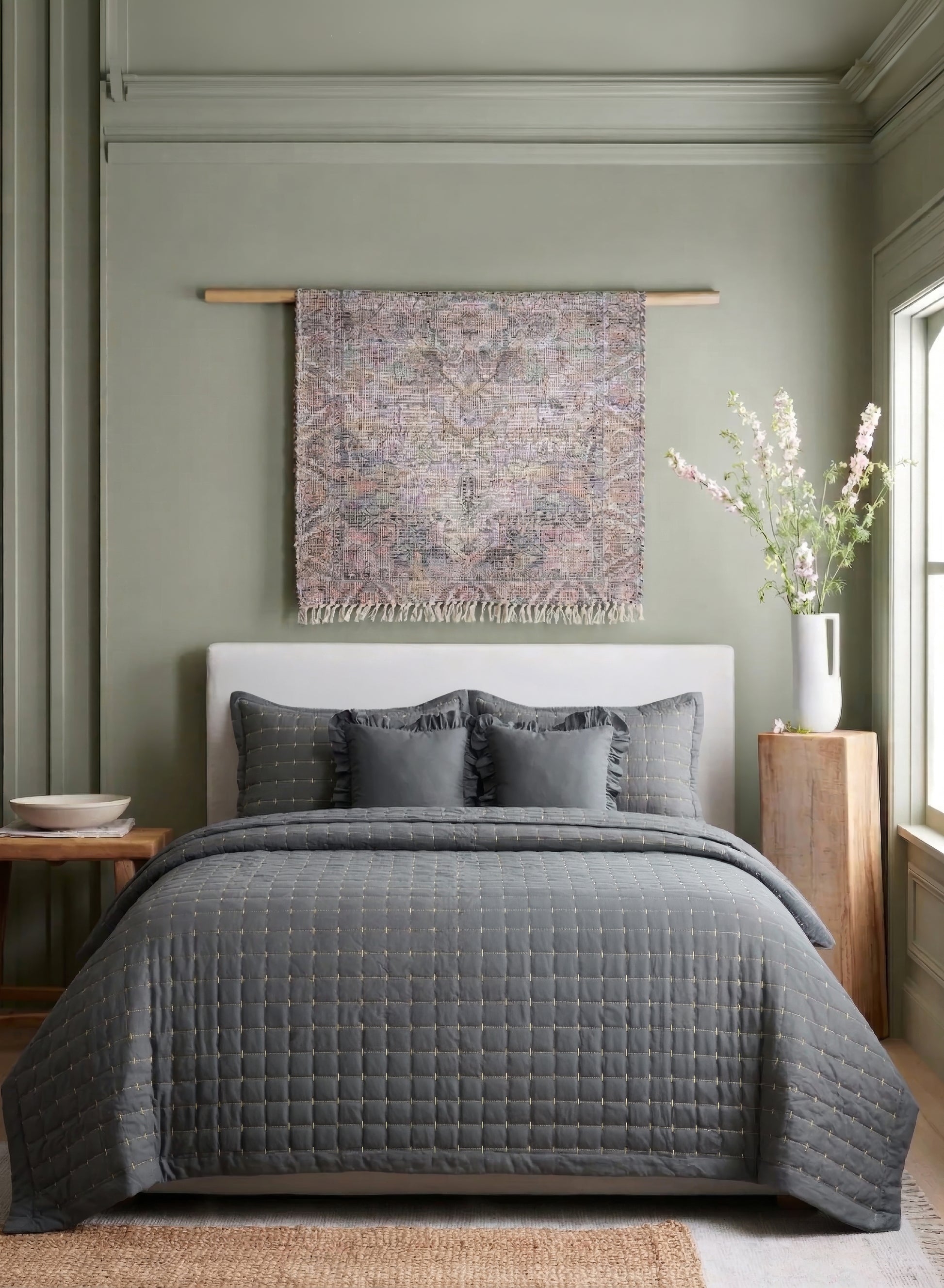 Home Crayons CloudTouch™ 5-Piece AC Comforter Set | 33% Oversized | Includes 2 Pillow & 2 Cushion Covers | Pebble Gray