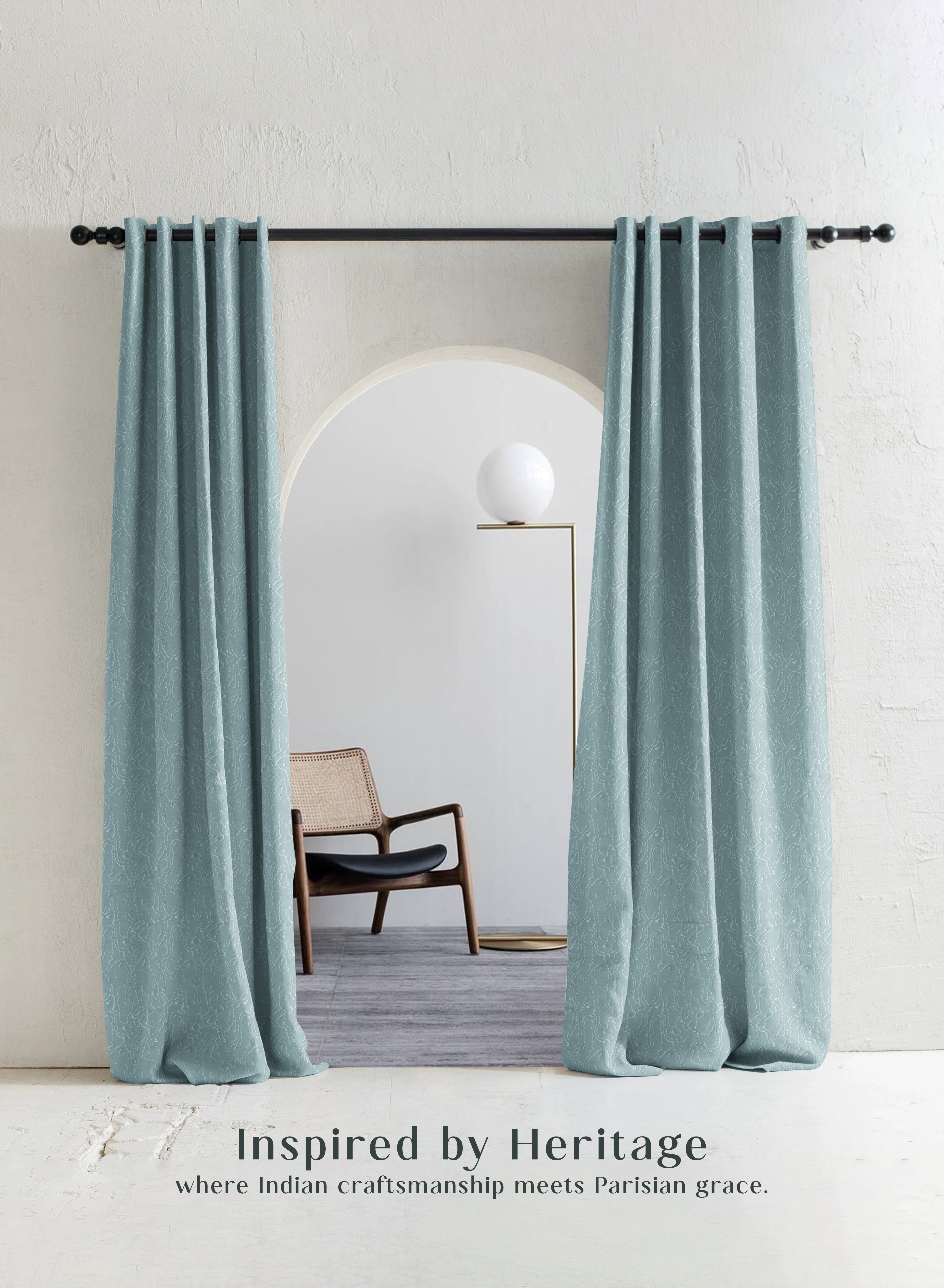Teramo Jacquard Blackout Curtains | Drift Jacquard Weave & Total Light Block | Caribbean Coral | Set of 2 | Fully Customizable