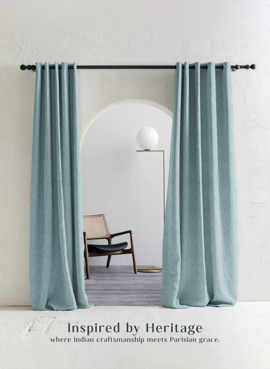 Teramo Jacquard Room Darkening Curtains | Drift Jacquard Weave | Caribbean Coral | Set of 2 | Fully Customizable