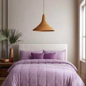 Home Crayons Cocoon AC Comforter Set | 5-Piece Designer Bed Set for Modern Homes | Lilac Daisy