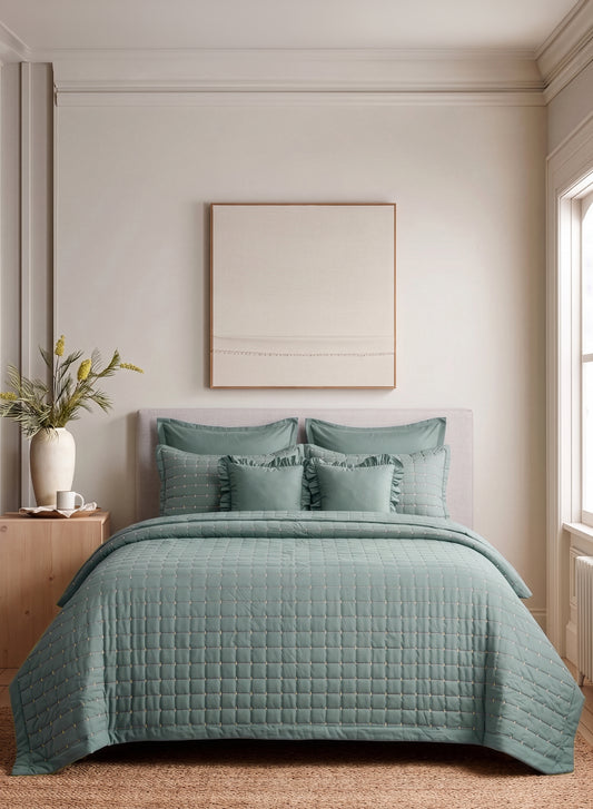 Home Crayons CloudTouch™ 8-Piece AC Bedding Set | Complete Bedroom Upgrade in One Set | Sage Green