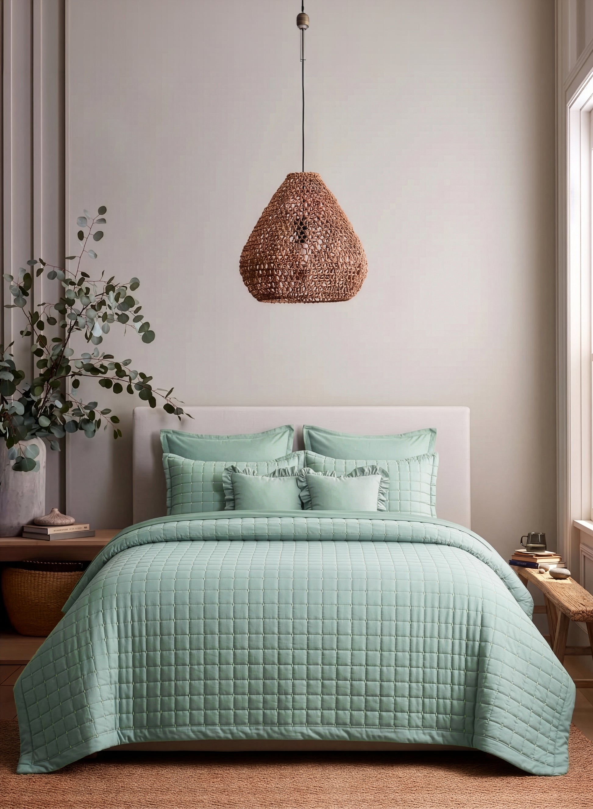 Home Crayons CloudTouch™ 8-Piece AC Bedding Set | Complete Bedroom Upgrade in One Set | Matcha Milk