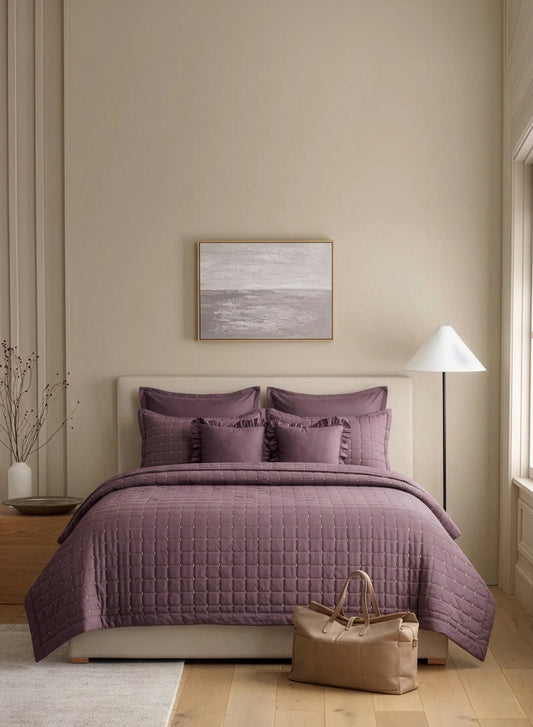 Home Crayons CloudTouch™ 8-Piece AC Bedding Set | Complete Bedroom Upgrade in One Set | Mulberry