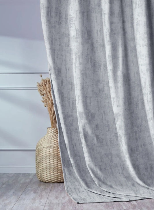 Bling Rustic Vibe Blackout Curtains | 100% Cotton | Mint Blue | Set of 2