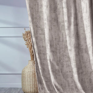 Bling Rustic Vibe Room Darkening Curtains | 100% Cotton | Beige | Set of 2