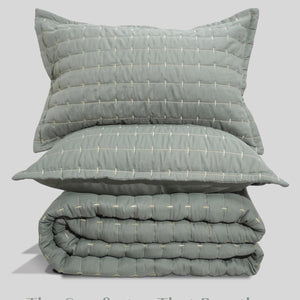 Home Crayons CloudTouch™ Comforter Set | All-Season | 33% Oversized | Includes 2 Pillow Covers & 2 Cushion Covers | Pale Pistachio
