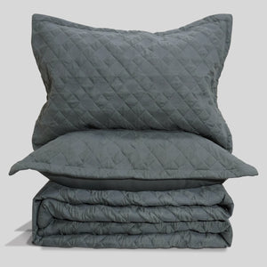 Home Crayons CloudTouch™ Comforter Set | All-Season | 33% Oversized | Includes 2 Pillow Covers & 2 Cushion Covers | Alpine Gray