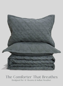Home Crayons CloudTouch™ Comforter Set | All-Season | 33% Oversized | Includes 2 Pillow Covers & 2 Cushion Covers | Alpine Gray