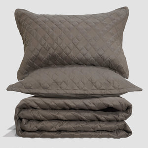 Home Crayons CloudTouch™ Comforter Set | All-Season | 33% Oversized | Includes 2 Pillow Covers & 2 Cushion Covers | Espresso Earth