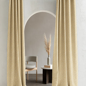 Eudora Jacquard Blackout Curtains | European Jacquard Weave & Total Light Block | Champagne Gold | Set of 2 | Fully Customizable