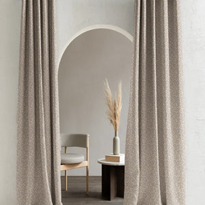 Eudora Jacquard Room Darkening Curtains | European Jacquard Weave | Tan | Set of 2 | Fully Customizable