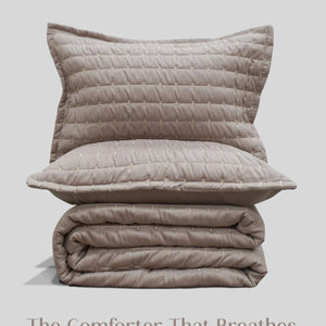 Home Crayons CloudTouch™ Comforter Set | All-Season | 33% Oversized | Includes 2 Pillow Covers & 2 Cushion Covers | Latte Crème