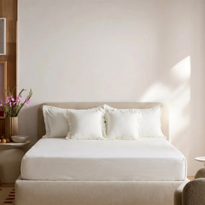 Home Crayons LuxeSoft™ Double Bedsheet Set | Oversized King | Includes 2 Pillow Covers & 2 Cushion Covers | Morning Glory