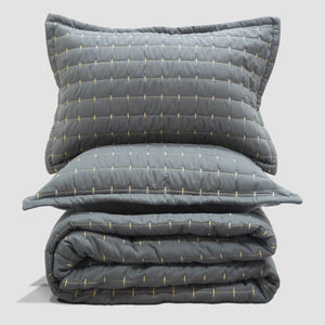Home Crayons CloudTouch™ Comforter Set | All-Season | 33% Oversized | Includes 2 Pillow Covers & 2 Cushion Covers | Pebble Gray