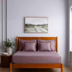 Home Crayons LuxeSoft™ Double Bedsheet Set | Oversized King | Includes 2 Pillow Covers & 2 Cushion Covers | Mulberry