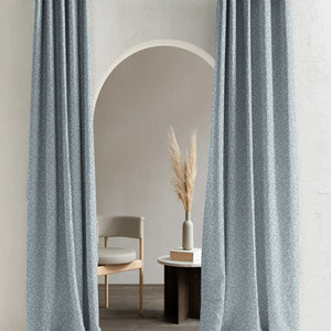 Eudora Jacquard Room Darkening Curtains | European Jacquard Weave | Twilight Aqua | Set of 2 | Fully Customizable