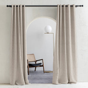 Teramo Jacquard Room Darkening Curtains | Drift Jacquard Weave | Sahara Beige | Set of 2 | Fully Customizable