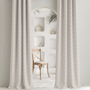 Eudora Jacquard Room Darkening Curtains | Pebble Jacquard Weave | Oatleaf | Set of 2 | Fully Customizable