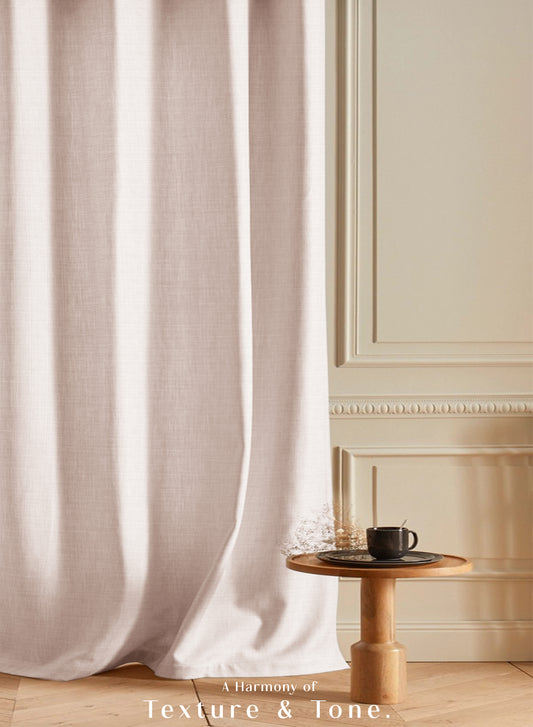 Cocoon Minimal Texture Blackout Curtains | Modern Aesthetic & Total Light Block | Off White | Set of 2 | Fully Customizable