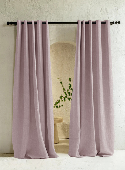 Bern Jacquard Room Darkening Curtains | Deep Blush | Set of 2 (Pattern 2)