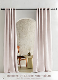Cocoon Minimal Texture Room Darkening Curtains | Modern Aesthetic | Off White | Set of 2 | Fully Customizable