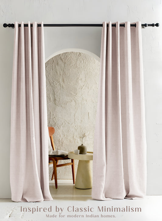 Cocoon Minimal Texture Blackout Curtains | Modern Aesthetic & Total Light Block | Off White | Set of 2 | Fully Customizable