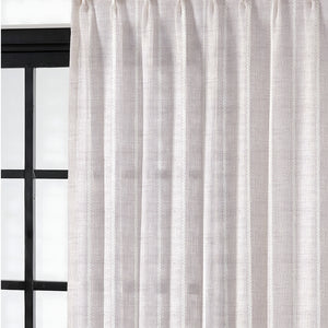 Evok Striped Sheer Curtains | Subtle Stripes & Soft Light Filter | Off White | Set of 2 | Fully Customizable