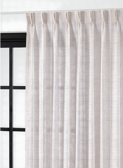 Evok Striped Sheer Curtains | Off White | Set of 2